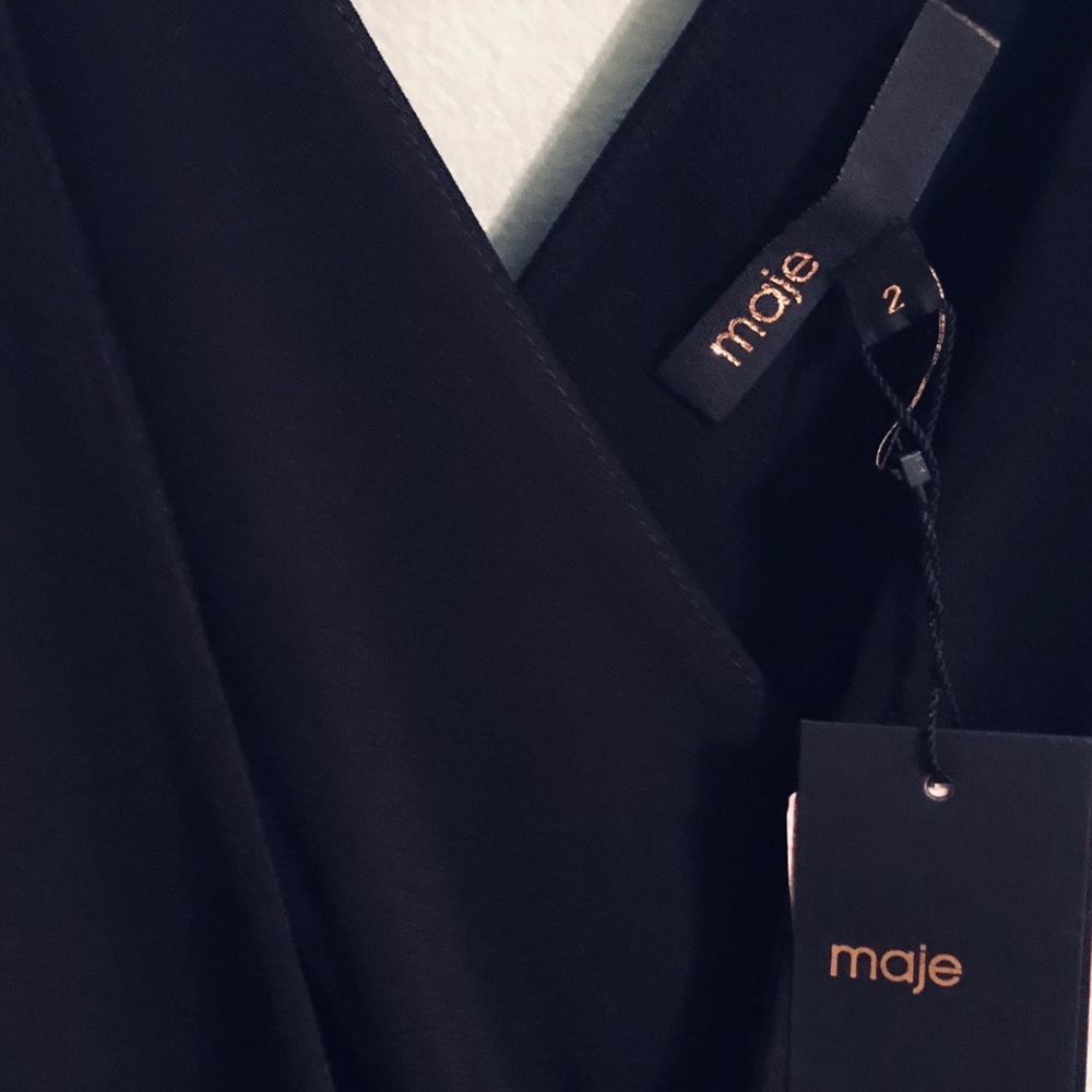 Maje Structured Black Peplum Sm Cocktail dress 👗 - Picture 3 of 8